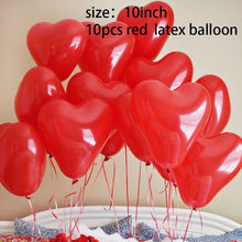 Carregar imagem no visualizador da galeria, 10pcs 18 Inch Rose Gold Red Foil Heart Balloons Marriage Helium Inflatable Balloon Metallic Wedding Birthday Party Decor Gifts