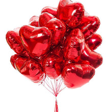 Carregar imagem no visualizador da galeria, 10pcs 18 Inch Rose Gold Red Foil Heart Balloons Marriage Helium Inflatable Balloon Metallic Wedding Birthday Party Decor Gifts